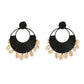 Seindeal Hoho Raffia Straw Circle Earring Shell Tassels for Holiday Beach