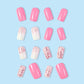 Medium-Length Square Barbie Pink Shiny Wearable Nails - Foreign Trade Fake Nail Art Stickers