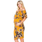 Ruffle Off Shoulder Baby Shower Fitted Maternity Midi Dress