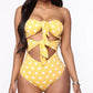 Polka Dot Bowknot Backless One Piece Dacron Cute Maternity Swimwear