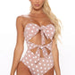 Polka Dot Bowknot Backless One Piece Dacron Cute Maternity Swimwear