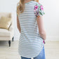 Floral Pockets Comfy Round Neck Short Sleeve Maternity T-Shirt