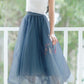 Floral Mesh Pleated High Waist Women Skirts Tulle Skirt Midi Skirt