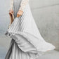 Gray Pleated High Waist A-Line Elegant Bohemian Skirt Long Party Pleated Skirt Maxi Skirt Beach Skirt