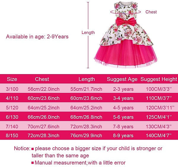 Girls Dresses Flower Girl Wedding Dress Elegant Dresses for Party 2-10Years