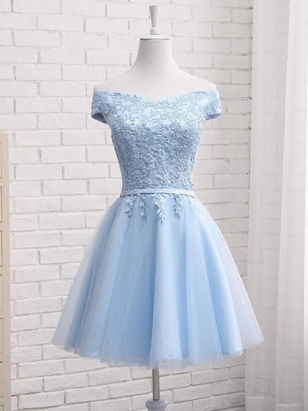 Seindeal Lace Up Off Shoulder Tutu Elegant Maid of Honor Mini Dress Party Dresses Tull Dress Women Fashion