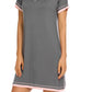 Patchwork Round Neck Short Sleeve Maternity Pajamas Casual Mini Dress