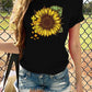 Floral Print Round Neck Short Sleeve Casual Women Tops T-Shirt Tops