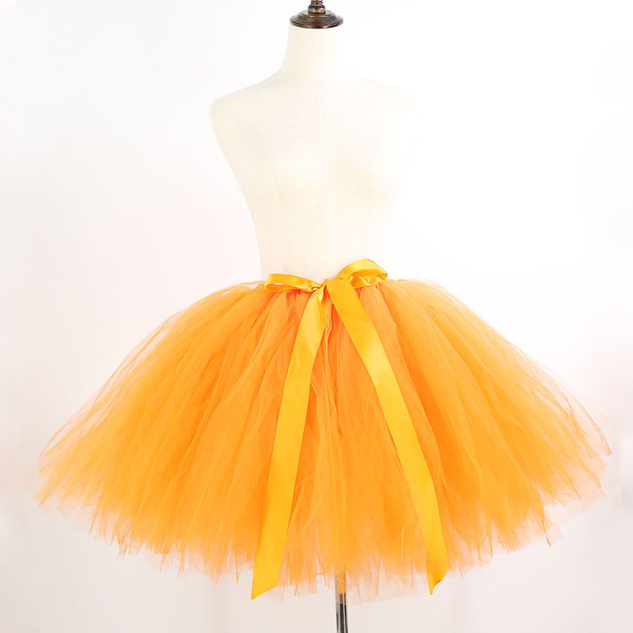 Seindeal Patchwork Grenadine Pleated Fluffy Puffy Tulle Long Tutu Skirt for Maternity Photoshoot