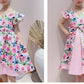 Flower Girl Dresses for Wedding Birthday Pageant Tea Party Ruffles Layered Floral Formal Dresses 2-10Years