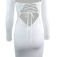 Solid Off Shoulder Fitted Long Sleeve Casual Maternity Mini Dress