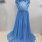 Off Shoulder Bodyocn Long Sleeve Tulle Tutu Babyshower Maternity Maxi Dress