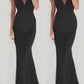 Open Back Bodycon Maternity Baby Shower V-neck Sleeveless Elegant Maxi Dress