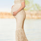 Lace Draped V-neck Maternity For Babyshower Elegant Party Maxi Dress