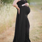 Off Shoulder Cloak Maternity For Babyshower Flowy Party Maxi Dress