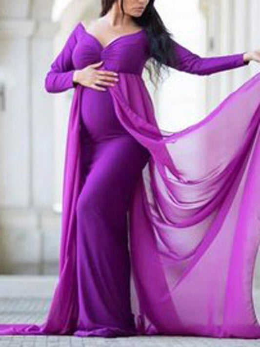 Grenadine Off Shoulder Mermaid For Babyshowes Maternity Maxi Dress