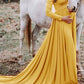 Off Shoulder Pleated Long Sleeve Babyshower Maternity Maxi Dress