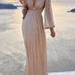 Seindeal Champagne Sequin Gown Plus Size Elegant Maxi Sparkly Dress for Pregnant