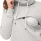 Pockets Zipper Cowl Neck Maternity Lactant Women Nursing Sweatshirt