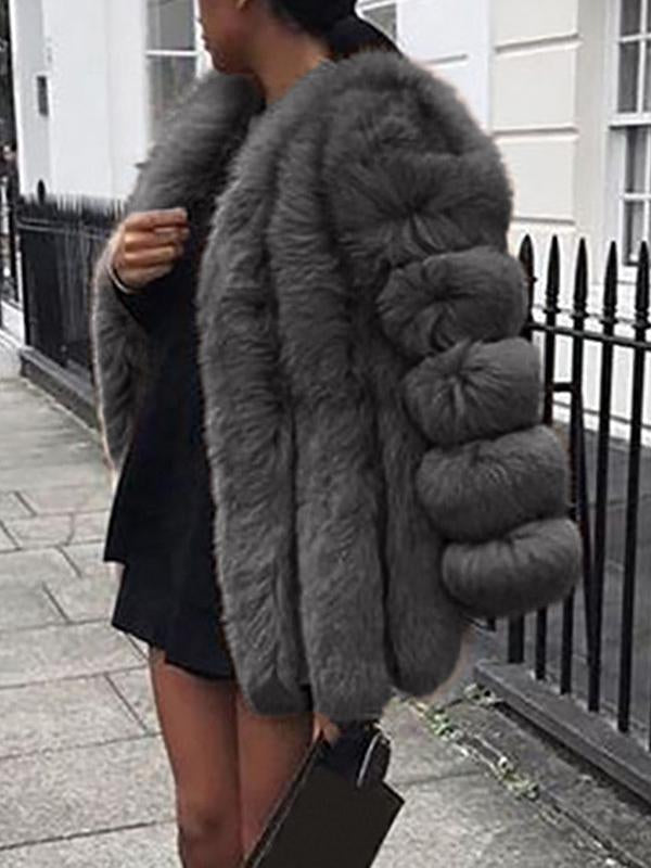 Seindeal Faux Fur Fur Coat Long Sleeve Thick Oversize Women Fashion