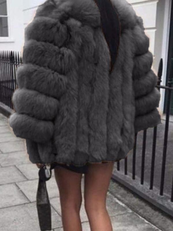 Seindeal Faux Fur Fur Coat Long Sleeve Thick Oversize Women Fashion