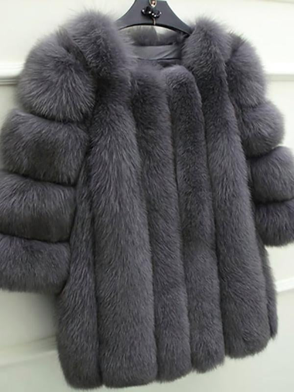 Seindeal Faux Fur Fur Coat Long Sleeve Thick Oversize Women Fashion