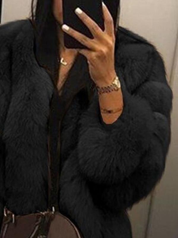 Seindeal Faux Fur Fur Coat Long Sleeve Thick Oversize Women Fashion