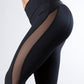 Black patchwork grenadines with high waist and thin legging