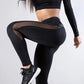 Black patchwork grenadines with high waist and thin legging