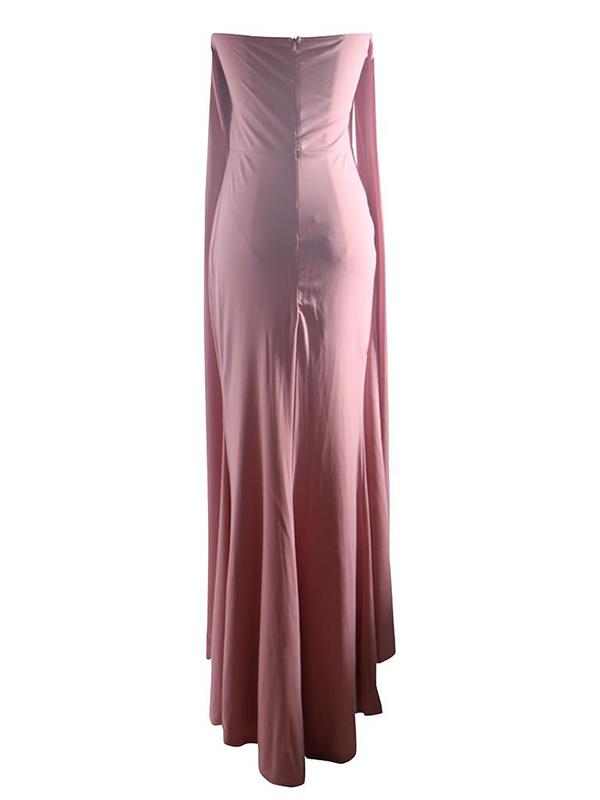 Solid Color Off Shoulder Bodycon Wavy Edge Babyshower Maternity Maxi Dress