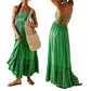 Spaghetti Strap Halter Neck Off Shoulder Maternity Maxi Dress