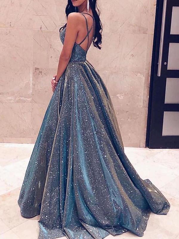 Seindeal Sequin Pleated Backless Glittery Birthday Prom Evening Party Maxi Dress