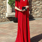 Pleated V-Neck Half-Length Women Maxi Dresses Elegant Dress Beach Dress