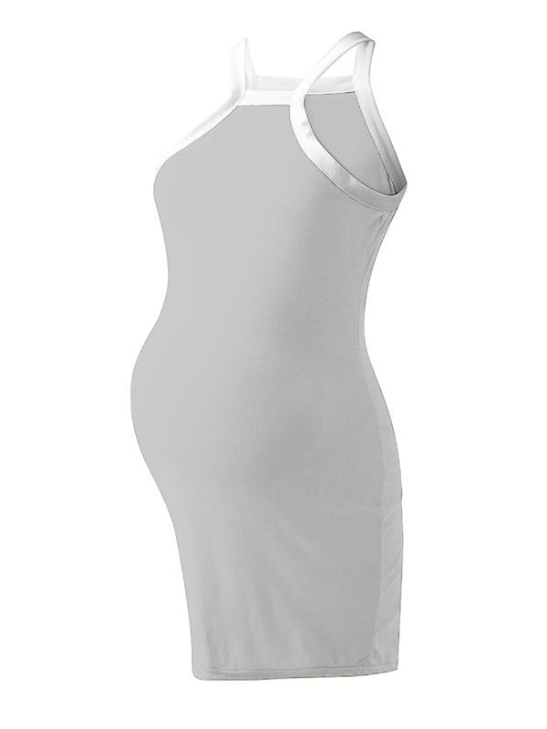 Seindeal Shoulder-Strap Square Neck Bodycon Mini Maternity Dress