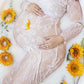 Lace V-neck Long Sleeve Fashion Maternity Dress