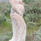 Lace V-neck Long Sleeve Fashion Maternity Dress