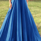 Seindeal Pleated Spaghetti Straps V-Neck Sleeveless Elegant Maxi Dress Evening Dress Ball Gown