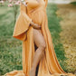 Seindeal Off Shoulder Flare Long Sleeve Double SlitMaxi Maternity Dress for Baby Shower Fall