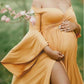 Seindeal Off Shoulder Flare Long Sleeve Double SlitMaxi Maternity Dress for Baby Shower Fall