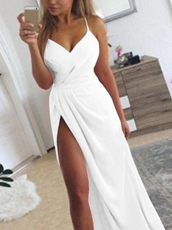 Side Slit Cross Back V Neck Sleeveless Maxi Dresses Women Elegant Dress