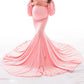 Off Shoulder Slit Mermaid For Babyshower Maternity Maxi Dress