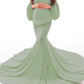 Off Shoulder Slit Mermaid For Babyshower Maternity Maxi Dress