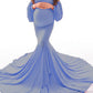 Off Shoulder Slit Mermaid For Babyshower Maternity Maxi Dress