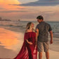 Ruffle Off Shoulder Photoshoot Cape Maternity Maxi Dress