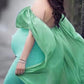 Ruffle Off Shoulder Photoshoot Cape Maternity Maxi Dress