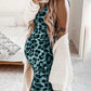 Leopard Print Round Neck Sleeveless Vest Mini Maternity Dress