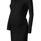 Seindeal Square Neck Long Sleeve Bodycon Cute Maternity Mini Dress Formal Fashion for Pregnant