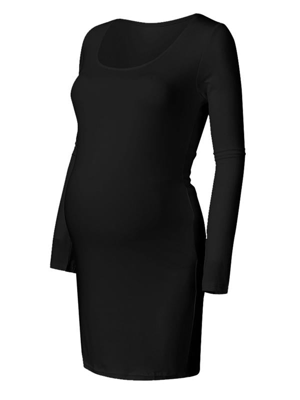 Seindeal Square Neck Long Sleeve Bodycon Cute Maternity Mini Dress Formal Fashion for Pregnant