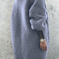 Seindeal Pockets Lantern Sleeve Cable Maternity Sweater Long Cardigan