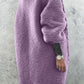 Seindeal Pockets Lantern Sleeve Cable Maternity Sweater Long Cardigan